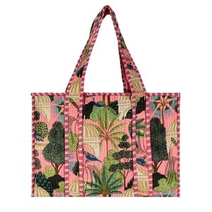 Vibrant Tropical Print Tote Bag